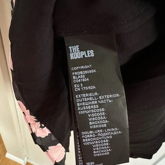 THE KOOPLES Garden Of Eden Mini Dress Size 3 Floral Print Flower V-Neck NEW NWT - Picture 10 of 10